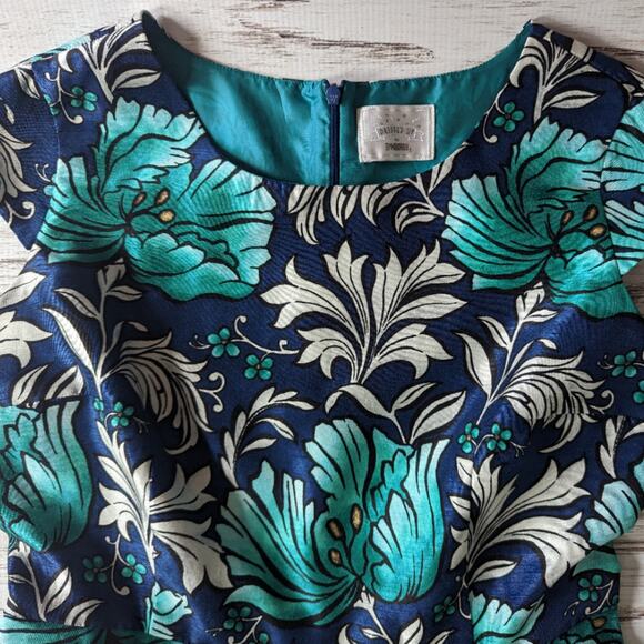 Dressed up by Gymboree Blue and Green Floral Party Dress sz 8 - Picture 2 of 5